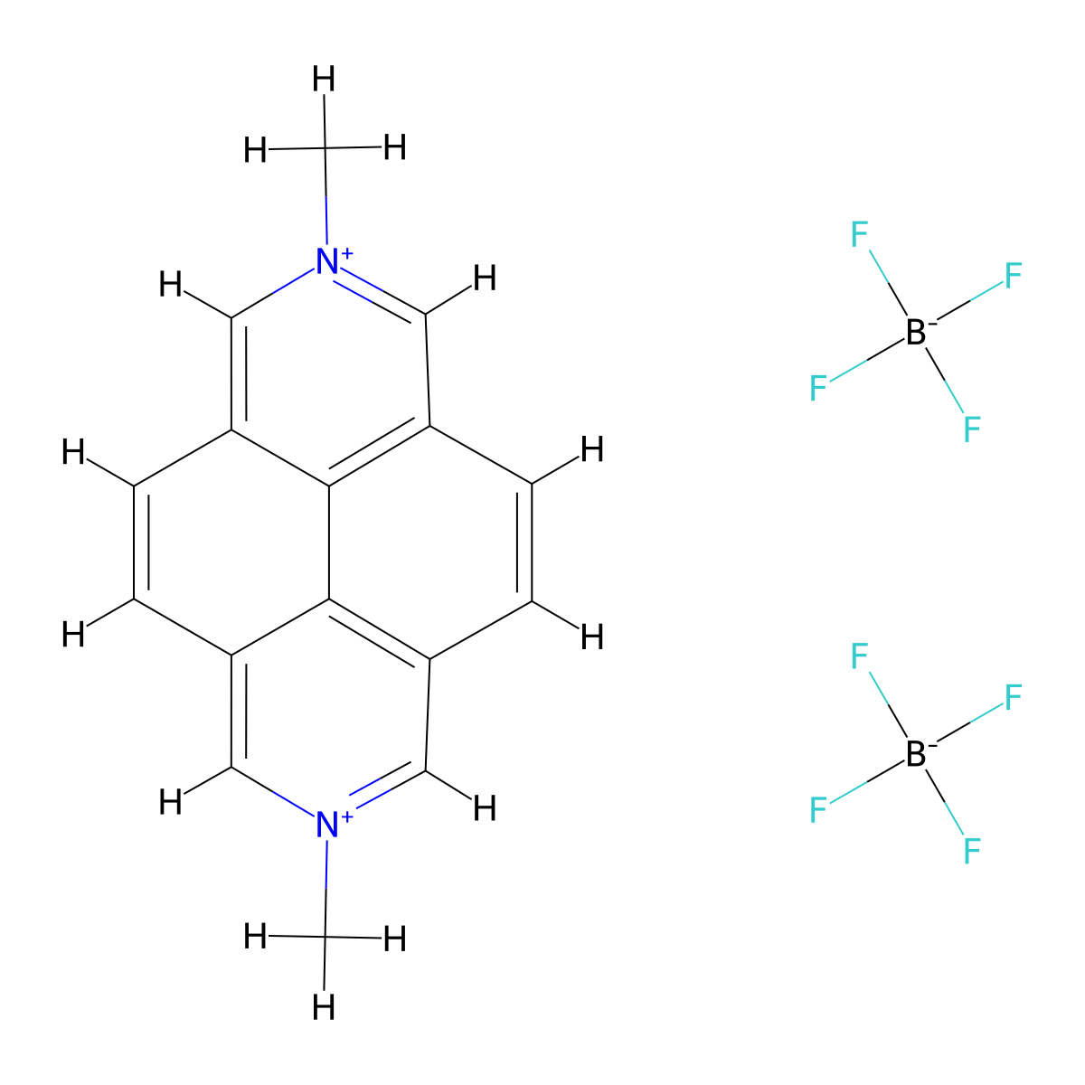 N,N'-Dimethyl-2,7-diazapyrenium difluoroborate molecular structure, CAS 21178-14-3