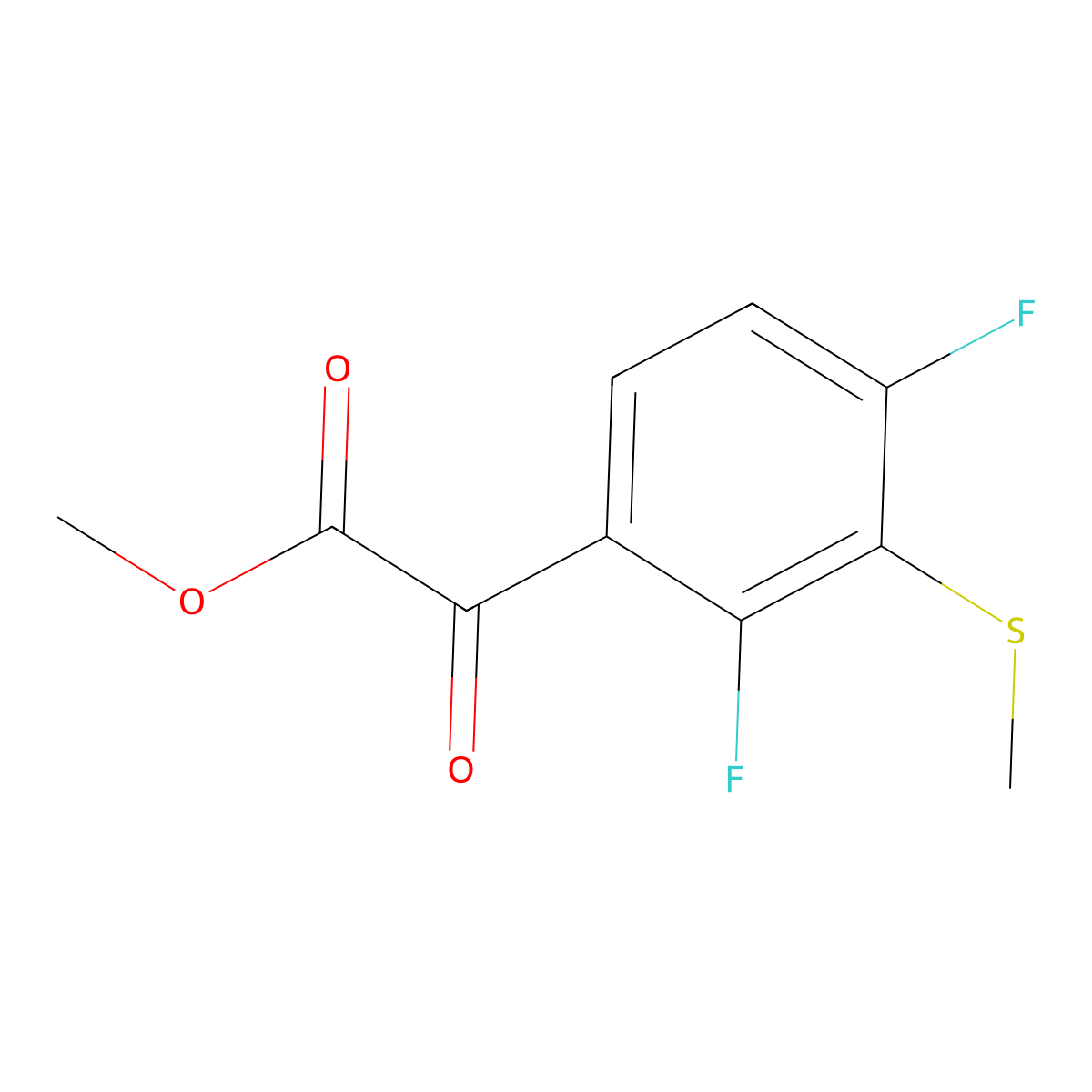 Methyl 2-(2,4-difluoro-3-(methylthio)phenyl)-2-oxoacetate molecular structure, CAS 2117836-27-6