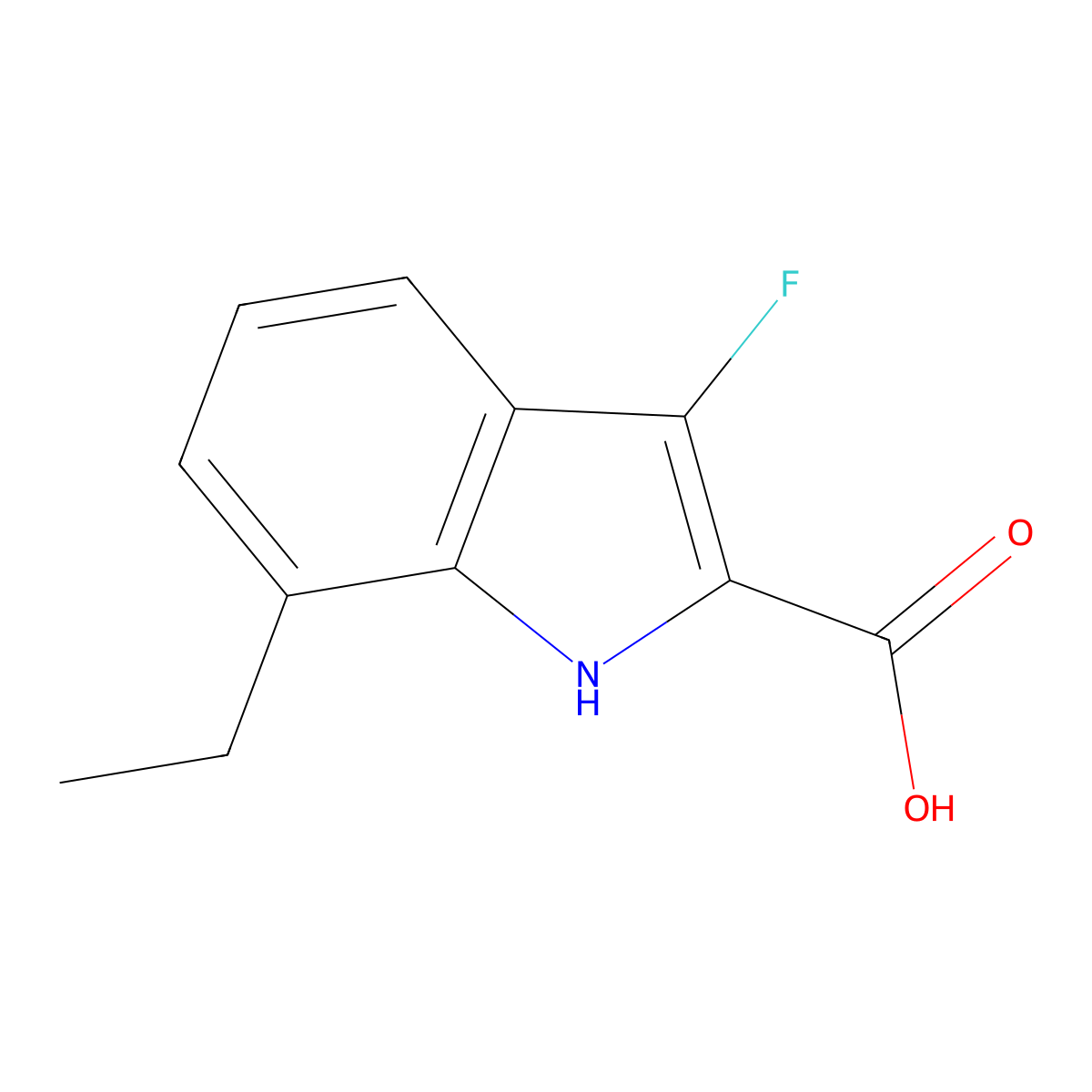 7-ethyl-3-fluoro-1H-indole-2-carboxylic acid molecular structure, CAS 2117862-47-0
