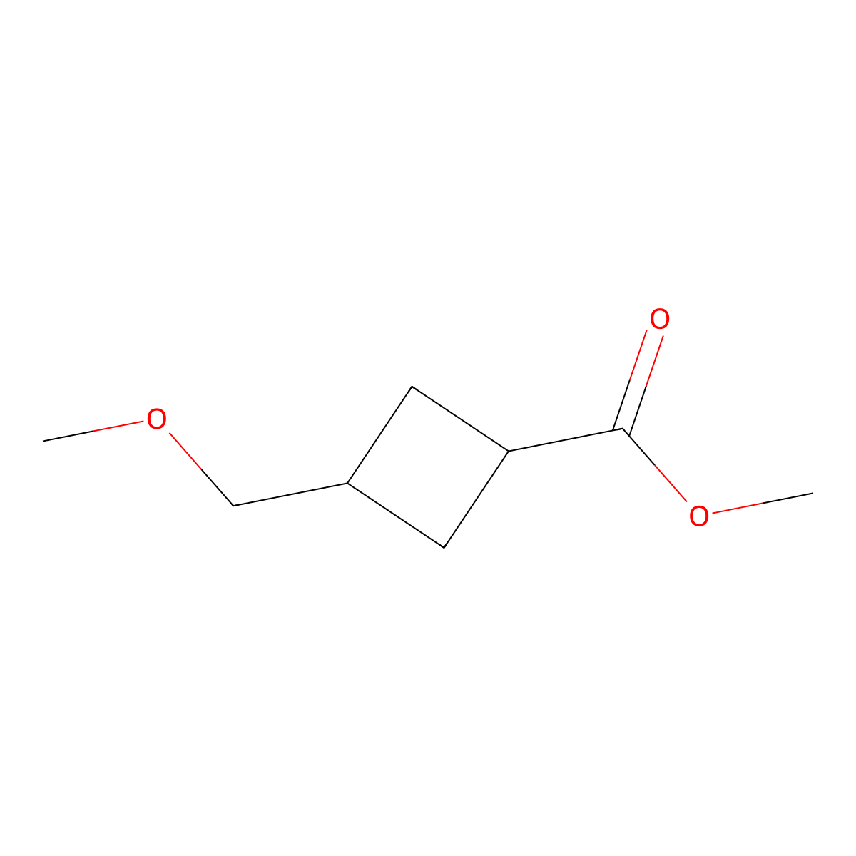 Methyl 3-(methoxymethyl)cyclobutanecarboxylate molecular structure, CAS 2117868-13-8