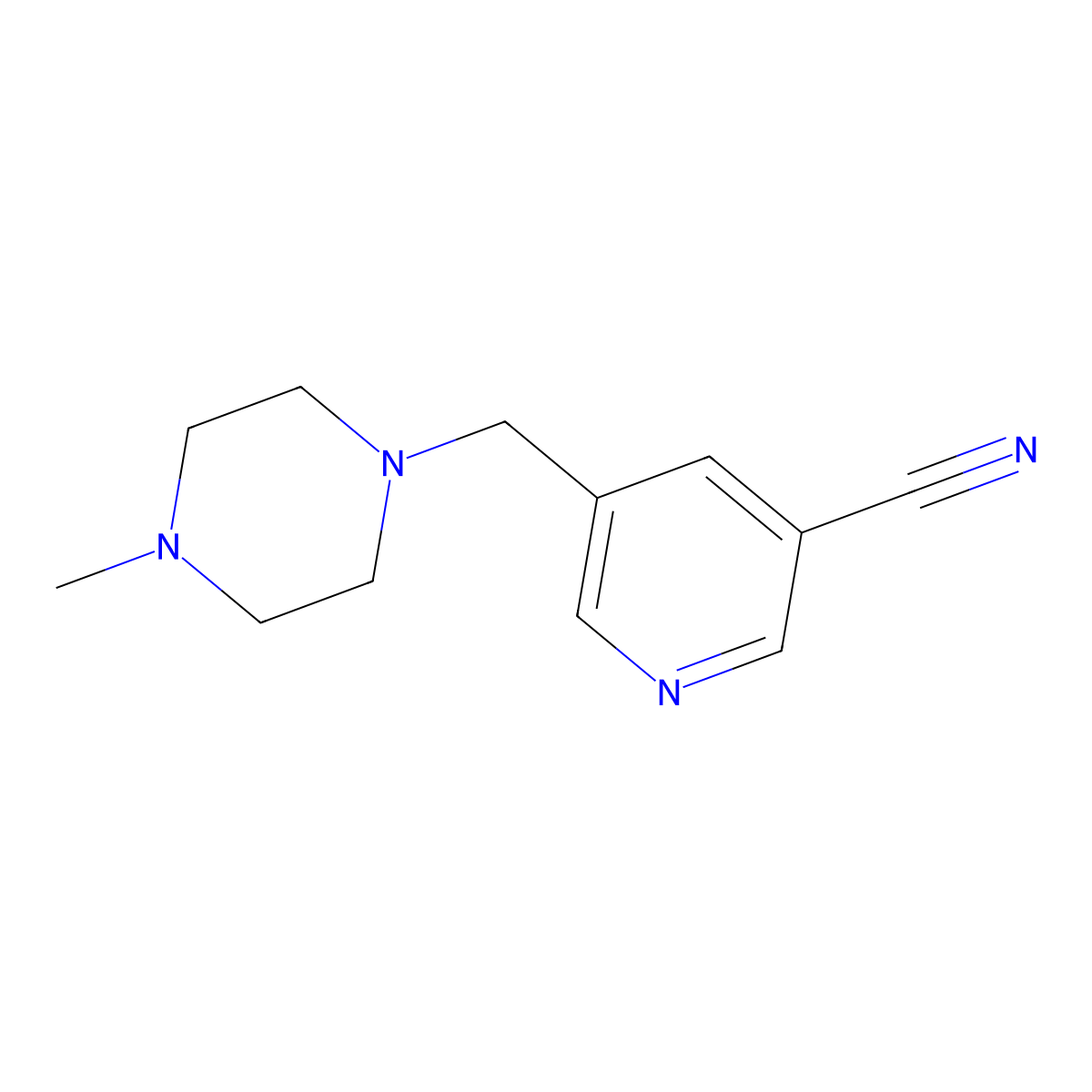 5-[(4-Methylpiperazin-1-yl)methyl]pyridine-3-carbonitrile molecular structure, CAS 2117885-20-6