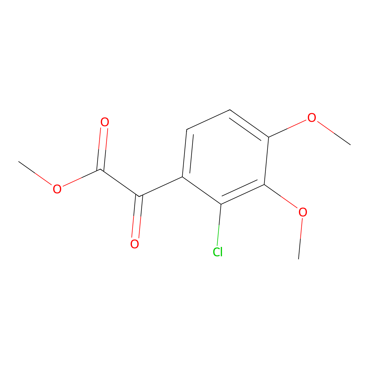 Methyl 2-(2-chloro-3,4-dimethoxyphenyl)-2-oxoacetate molecular structure, CAS 2117893-47-5