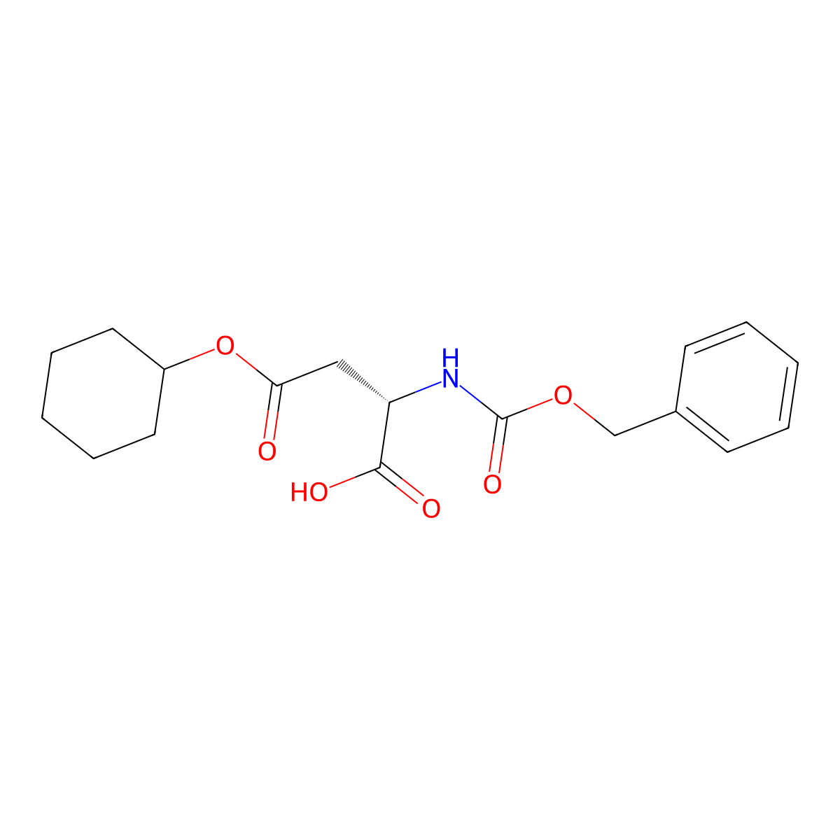 (S)-2-(((Benzyloxy)carbonyl)amino)-4-(cyclohexyloxy)-4-oxobutanoic acid molecular structure, CAS 211797-21-6