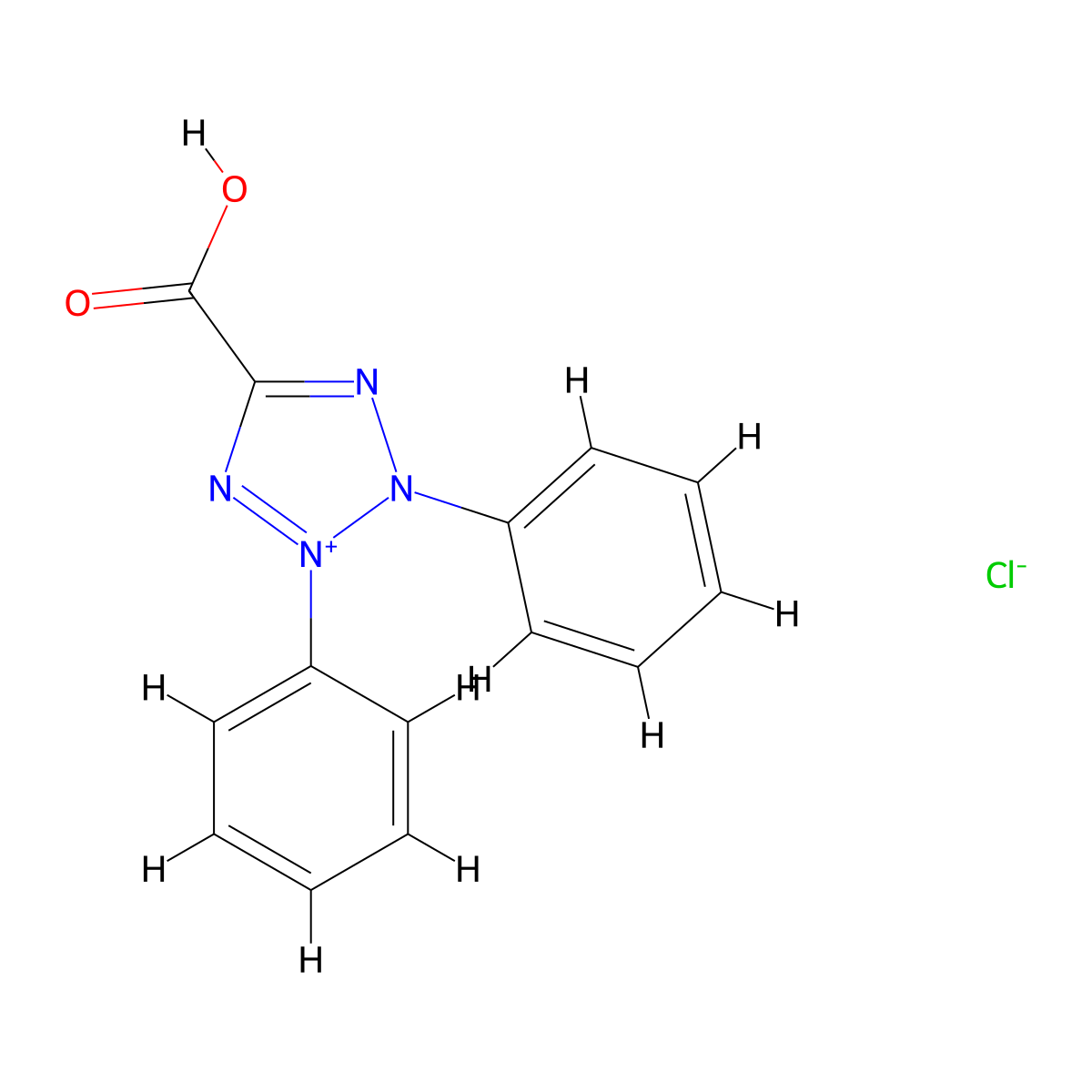 2,3-Diphenyl-5-carboxytetrazolium Chloride molecular structure, CAS 2118-40-3