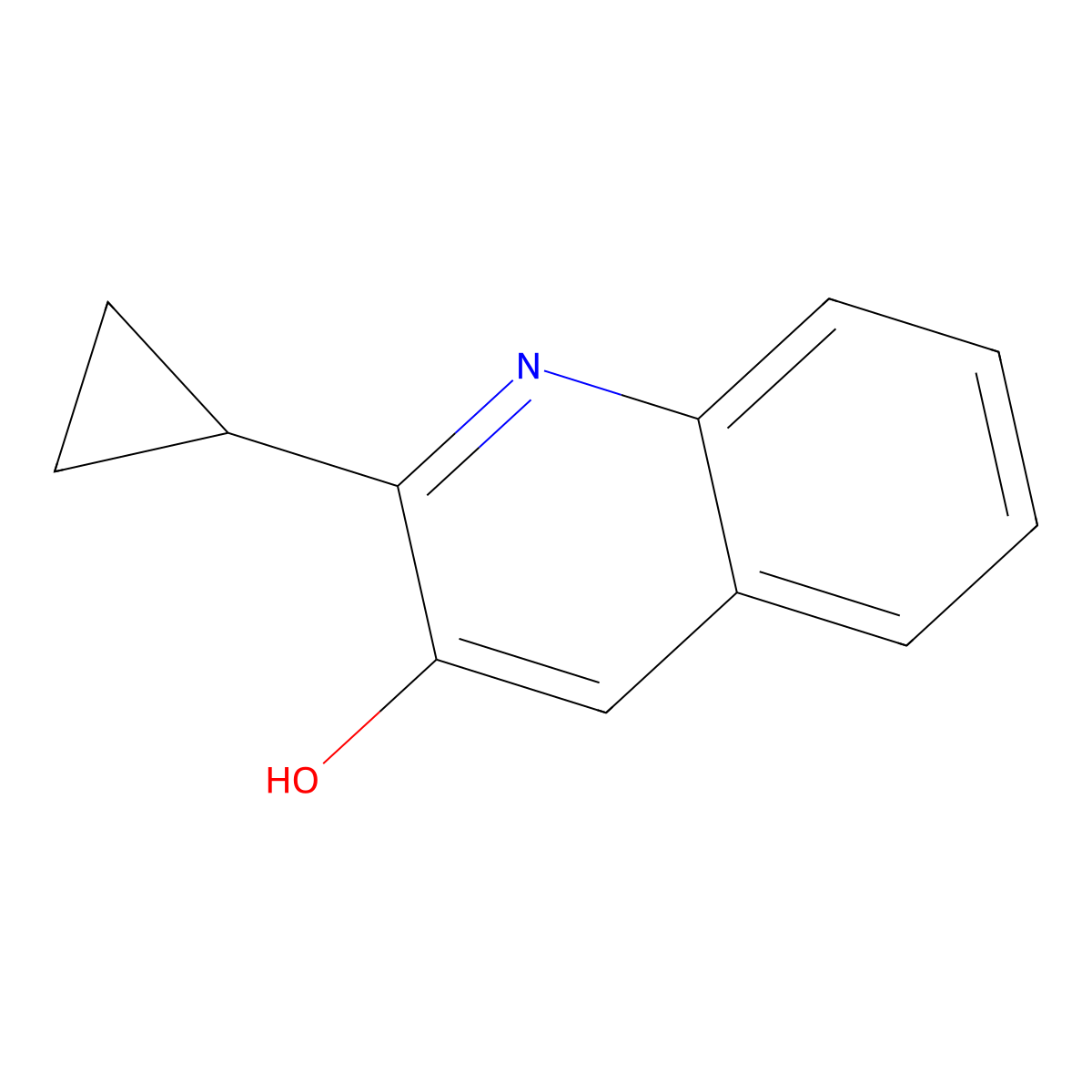 2-Cyclopropylquinolin-3-ol molecular structure, CAS 2118069-87-5