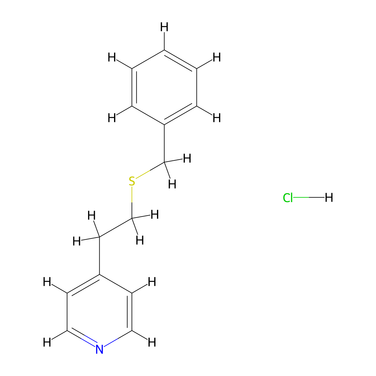 4-(2-(Benzylthio)ethyl)pyridine hydrochloride molecular structure, CAS 21181-91-9