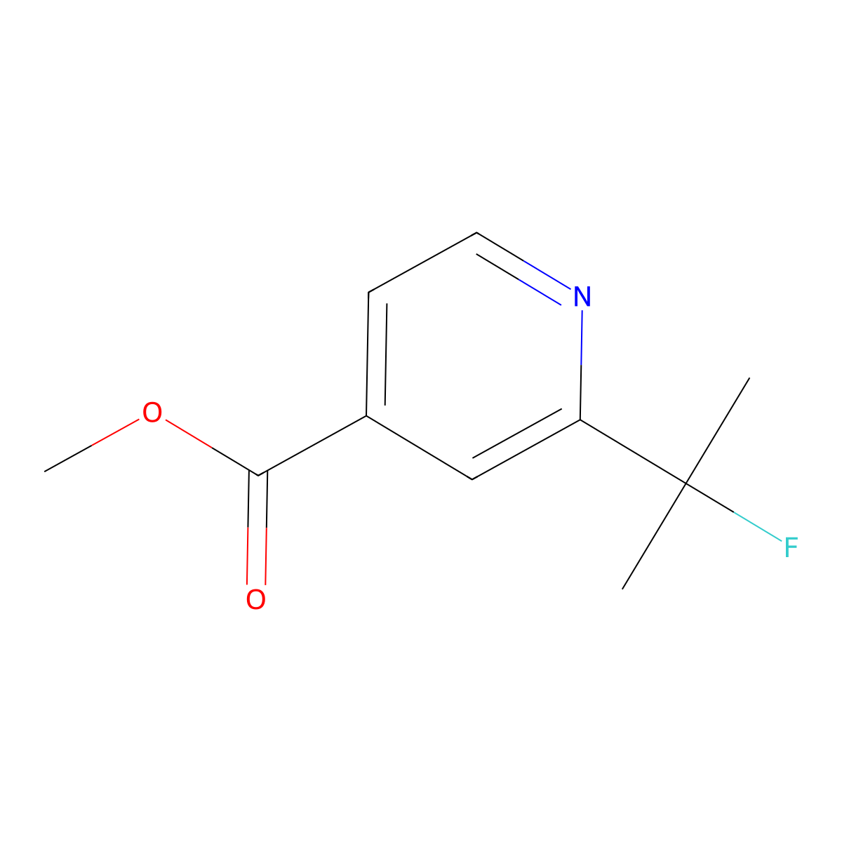 Methyl 2-(2-fluoropropan-2-yl)pyridine-4-carboxylate molecular structure, CAS 2118108-45-3