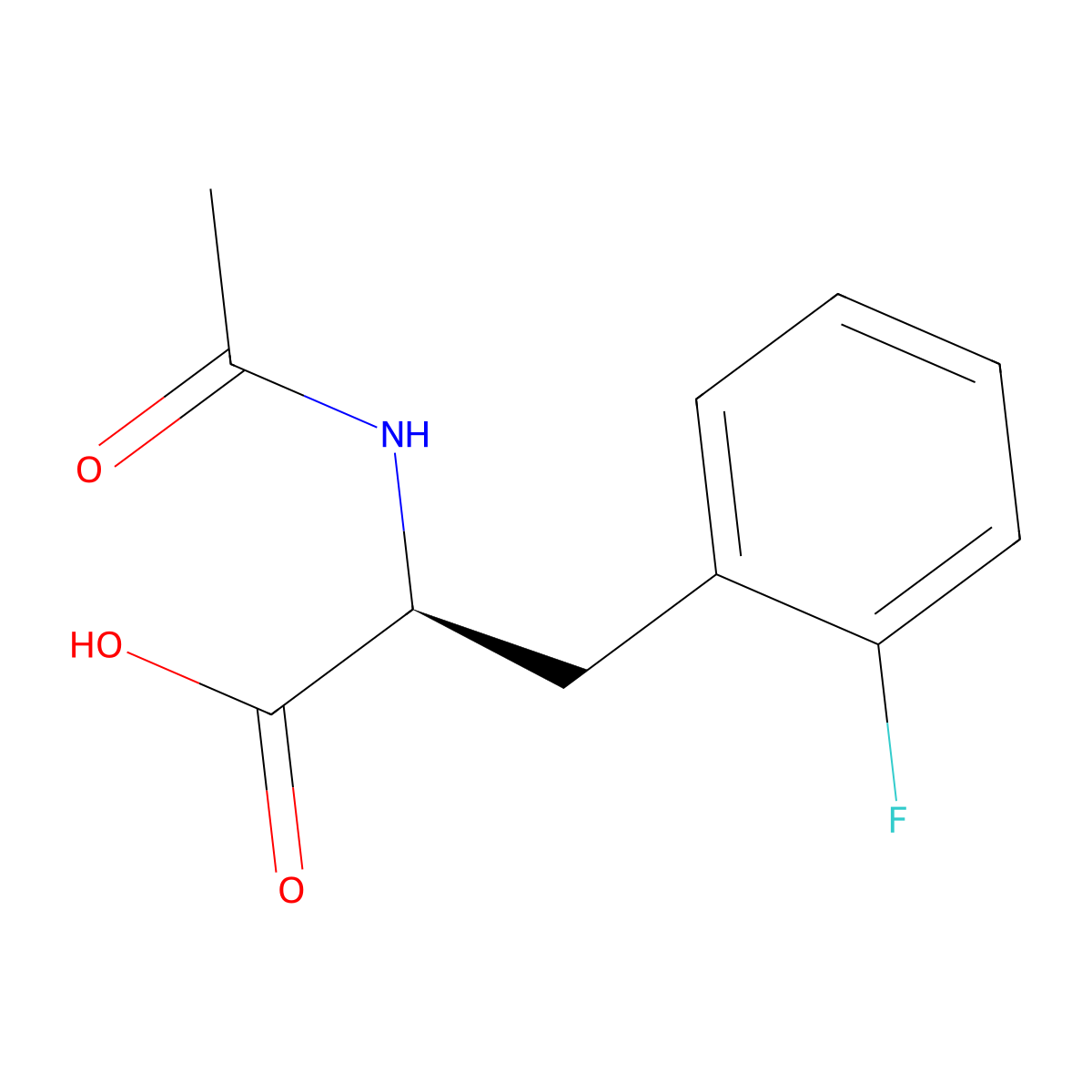 (2S)-2-acetamido-3-(2-fluorophenyl)propanoic acid molecular structure, CAS 211811-93-7