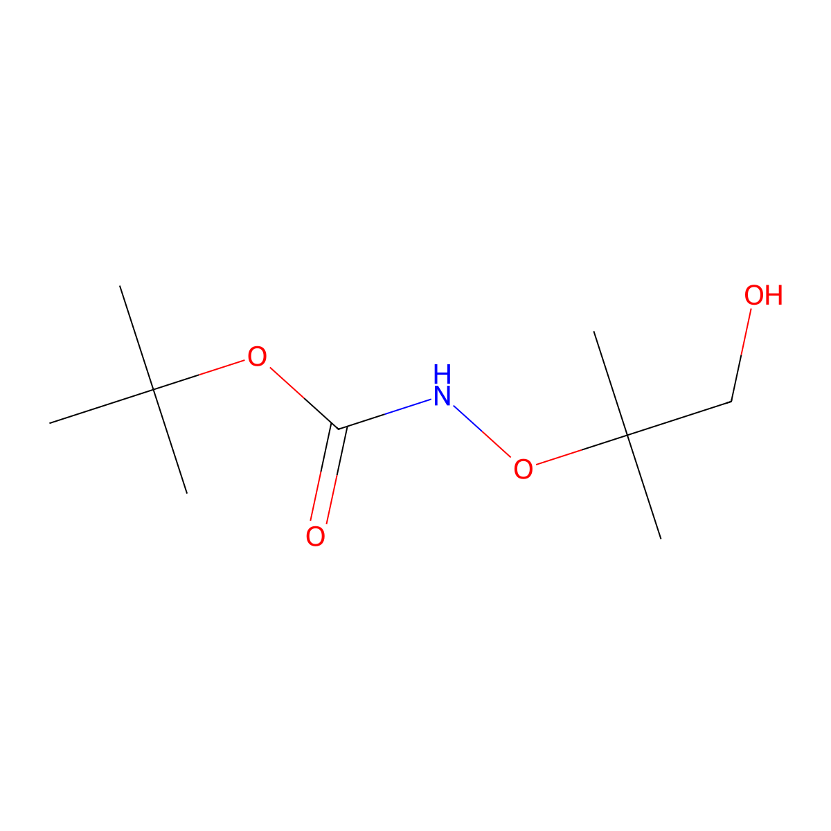 2-(N-Boc-aminooxy)-2-methylpropan-1-ol molecular structure, CAS 211812-04-3