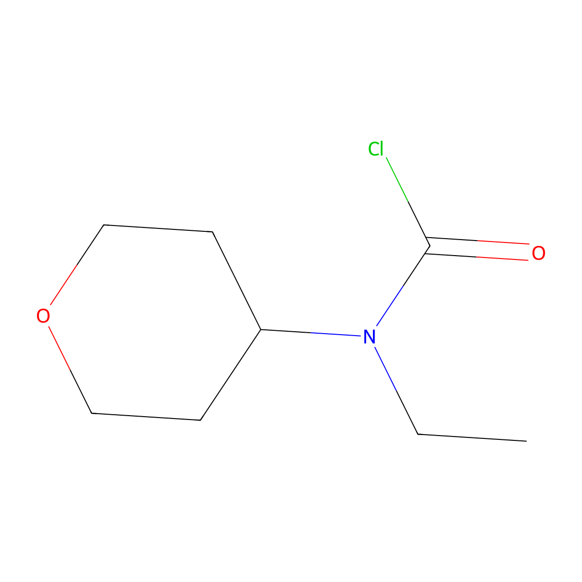 N-ethyl-N-(oxan-4-yl)carbamoyl chloride molecular structure, CAS 211814-10-7