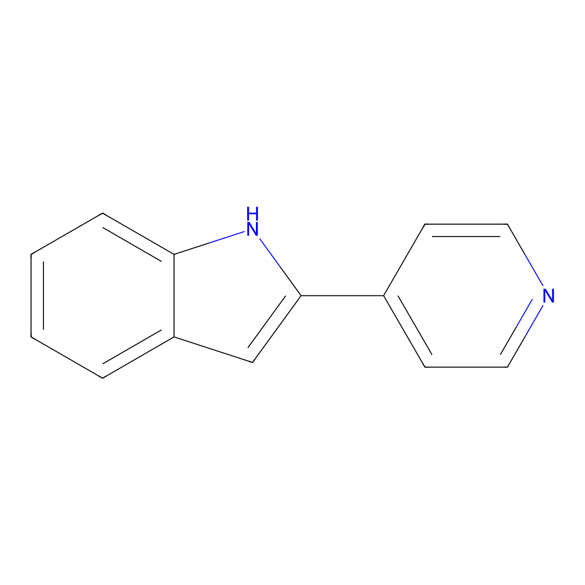 2-(pyridin-4-yl)-1H-indole molecular structure, CAS 21182-07-0