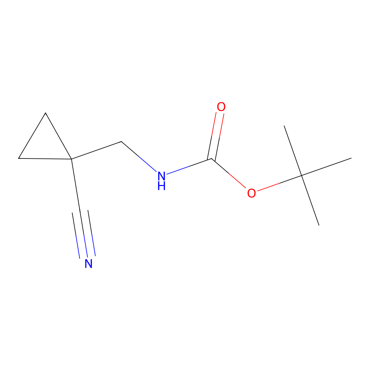 tert-butyl N-[(1-cyanocyclopropyl)methyl]carbamate molecular structure, CAS 2118217-46-0