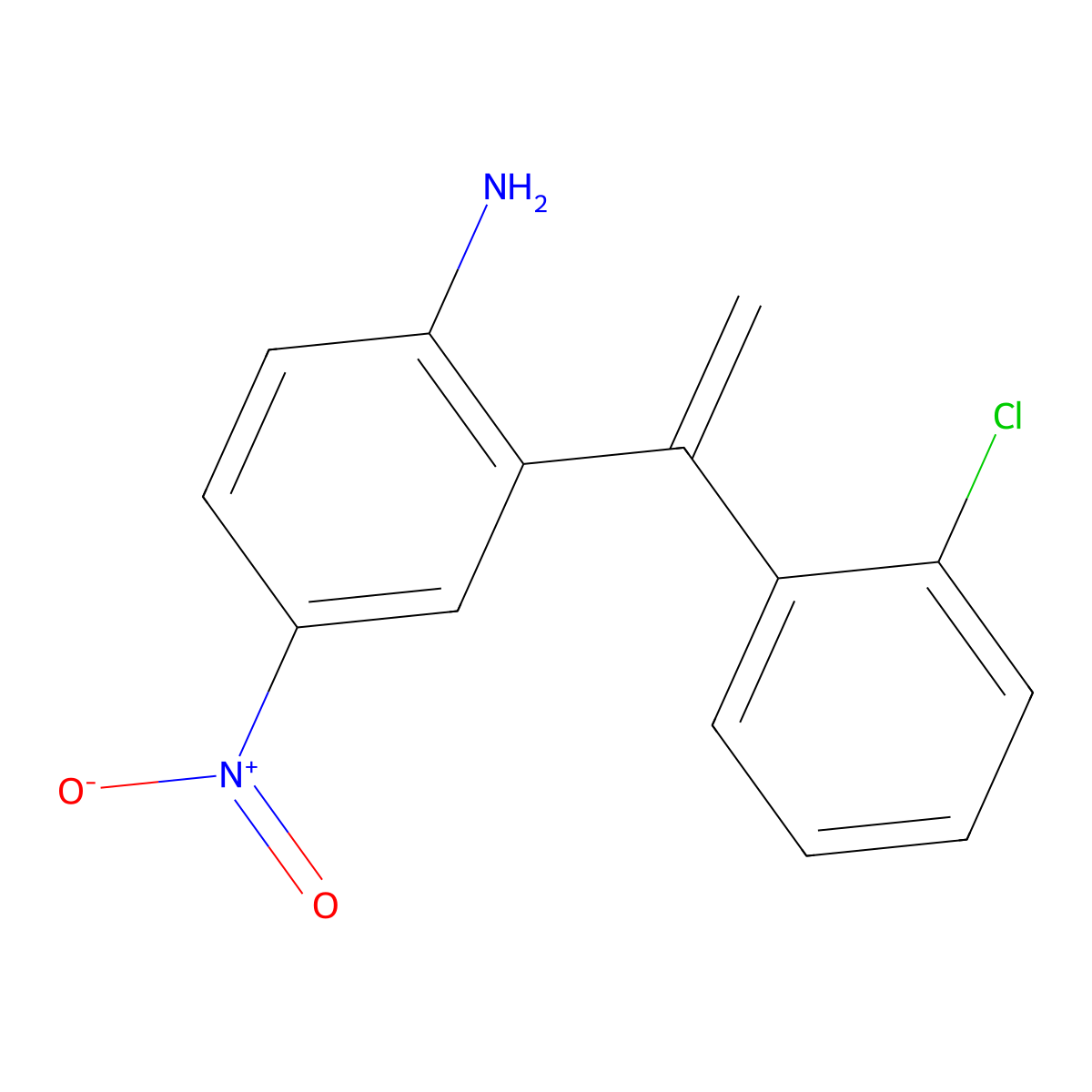 2-[1-(2-Chlorophenyl)ethenyl]-4-nitroaniline molecular structure, CAS 2118316-80-4