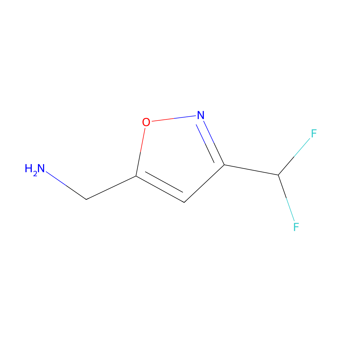 (3-(Difluoromethyl)-1,2-oxazol-5-yl)methanamine molecular structure, CAS 2118317-99-8