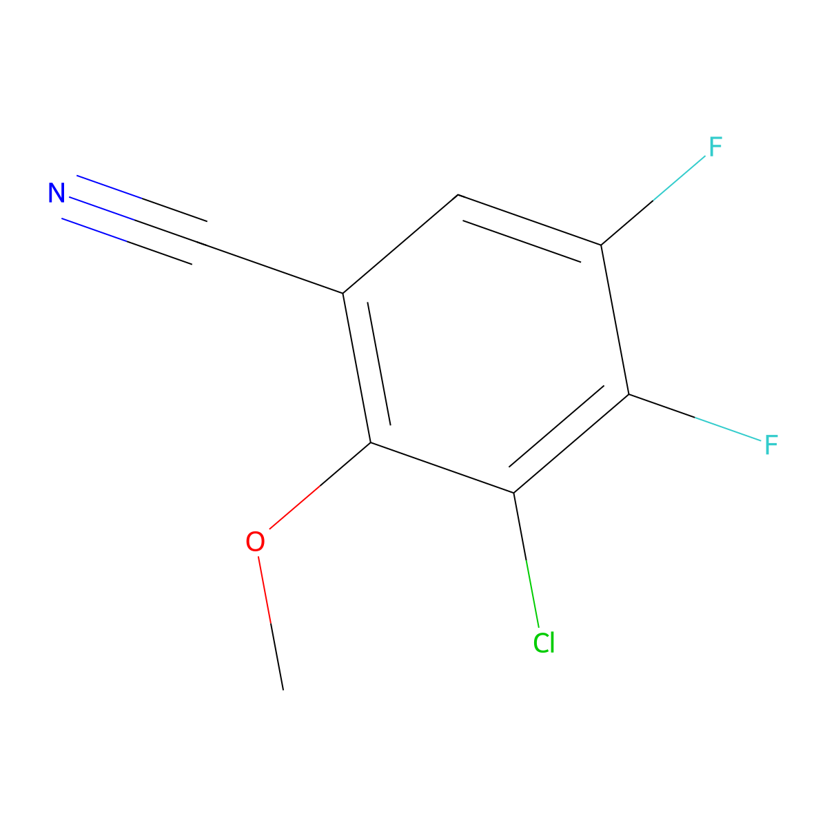 3-Chloro-4,5-difluoro-2-methoxybenzonitrile molecular structure, CAS 2118362-11-9