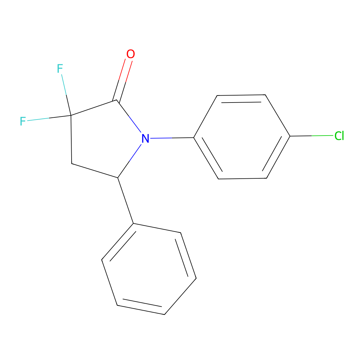 1-(4-Chlorophenyl)-3,3-difluoro-5-phenylpyrrolidin-2-one molecular structure, CAS 2118363-64-5