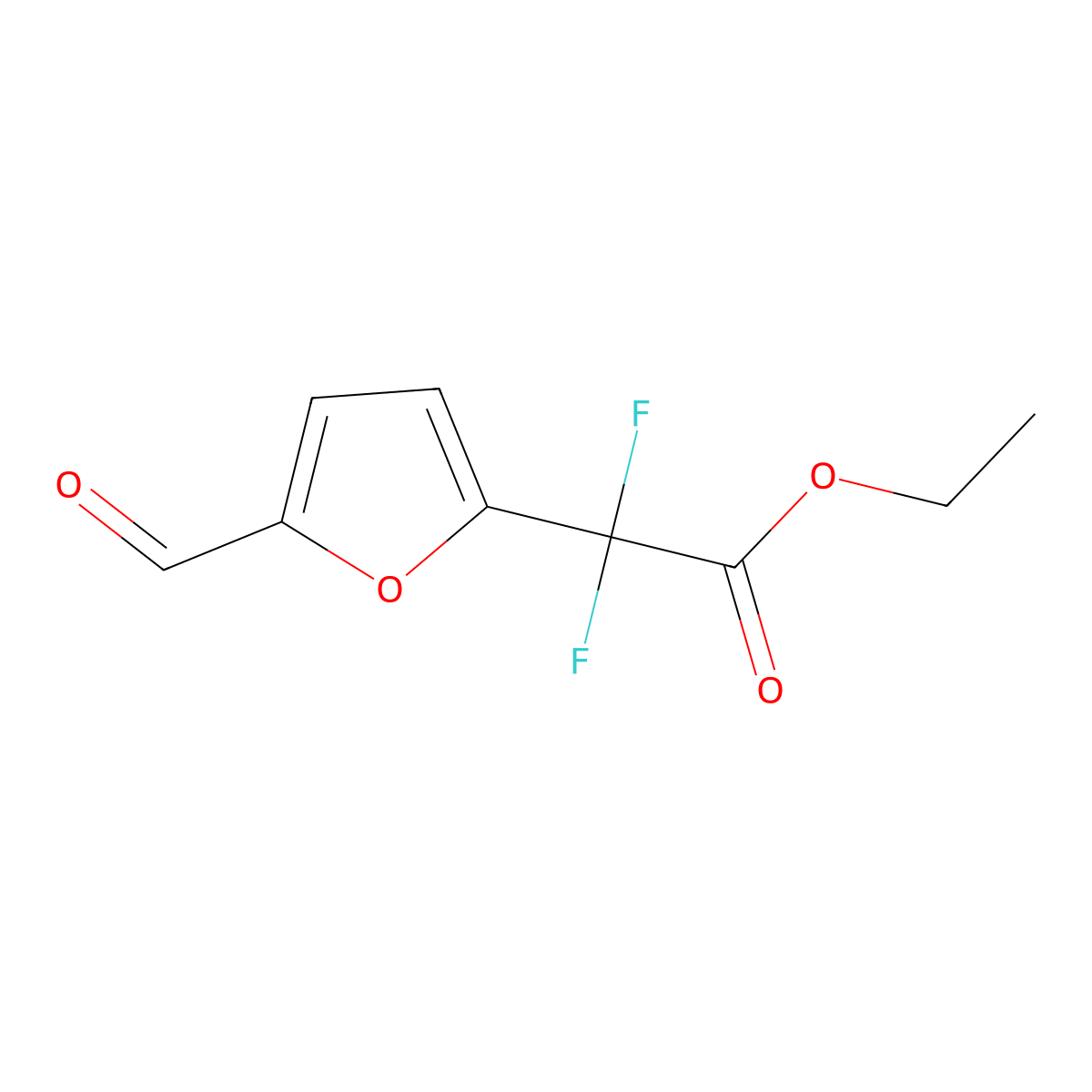 Ethyl 2,2-difluoro-2-(5-formylfuran-2-yl)acetate molecular structure, CAS 2118364-09-1