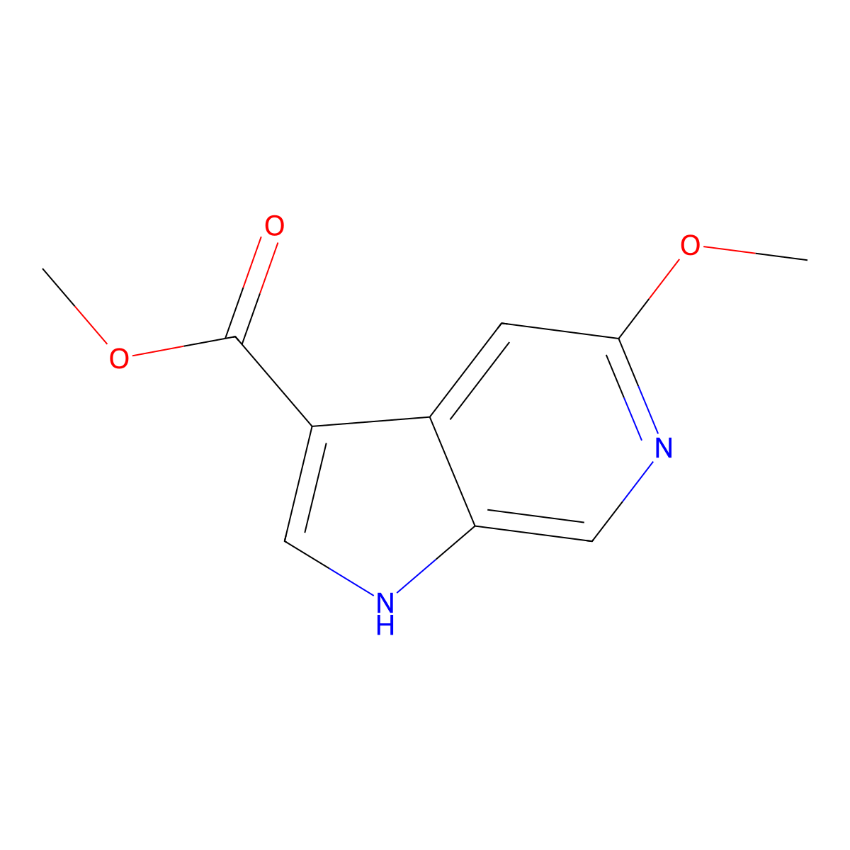 methyl 5-methoxy-1H-pyrrolo[2,3-c]pyridine-3-carboxylate molecular structure, CAS 2118403-09-9