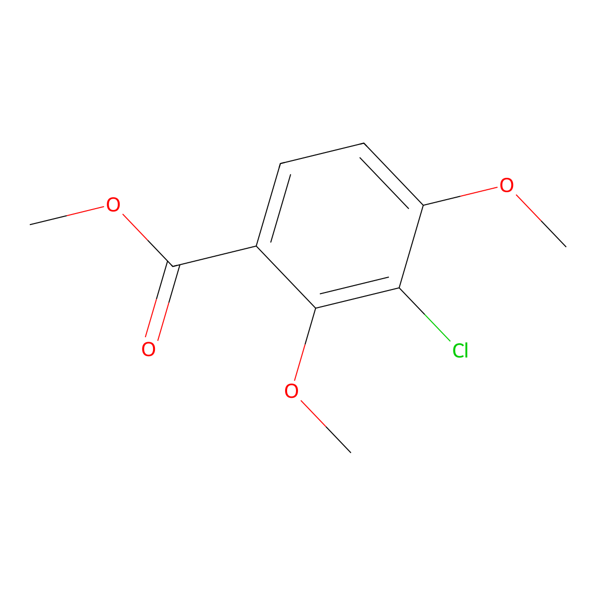 Methyl 3-chloro-2,4-dimethoxybenzoate molecular structure, CAS 2118458-88-9