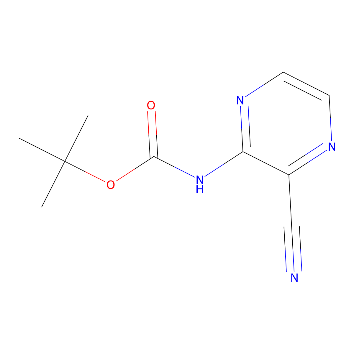 tert-butyl N-(3-cyanopyrazin-2-yl)carbamate molecular structure, CAS 2118466-70-7