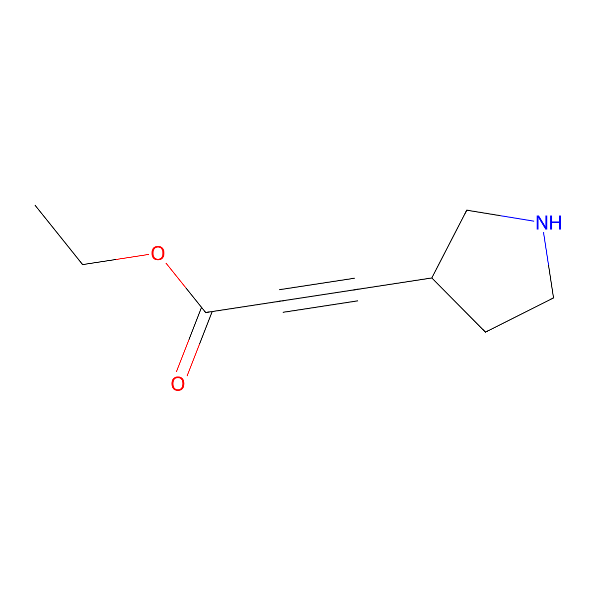 Ethyl 3-(pyrrolidin-3-yl)prop-2-ynoate molecular structure, CAS 2118563-68-9