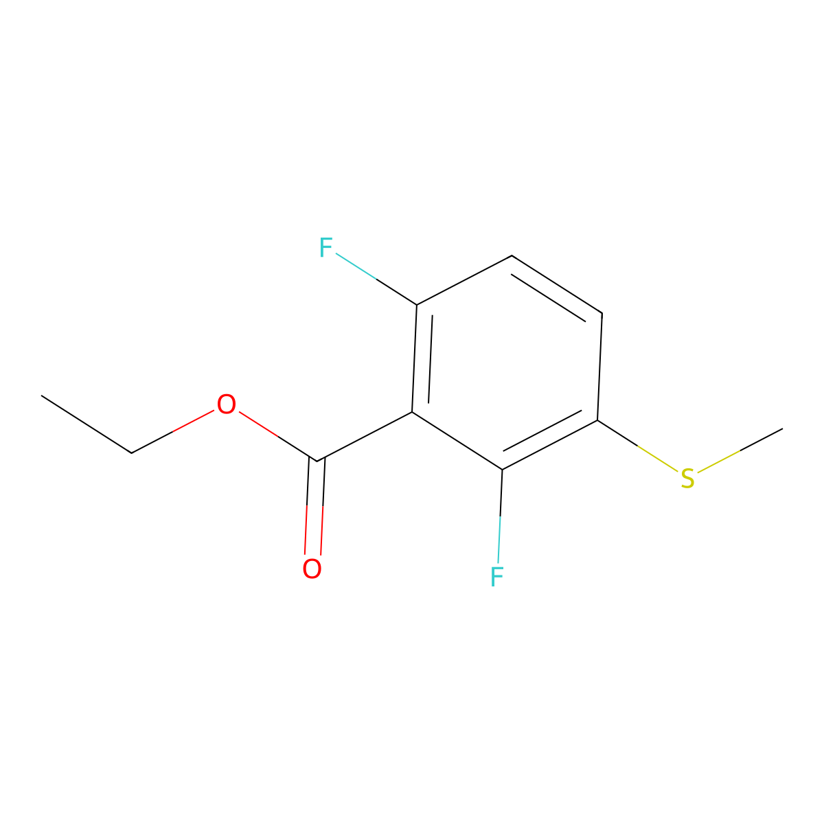 Ethyl 2,6-difluoro-3-(methylthio)benzoate molecular structure, CAS 2118580-05-3