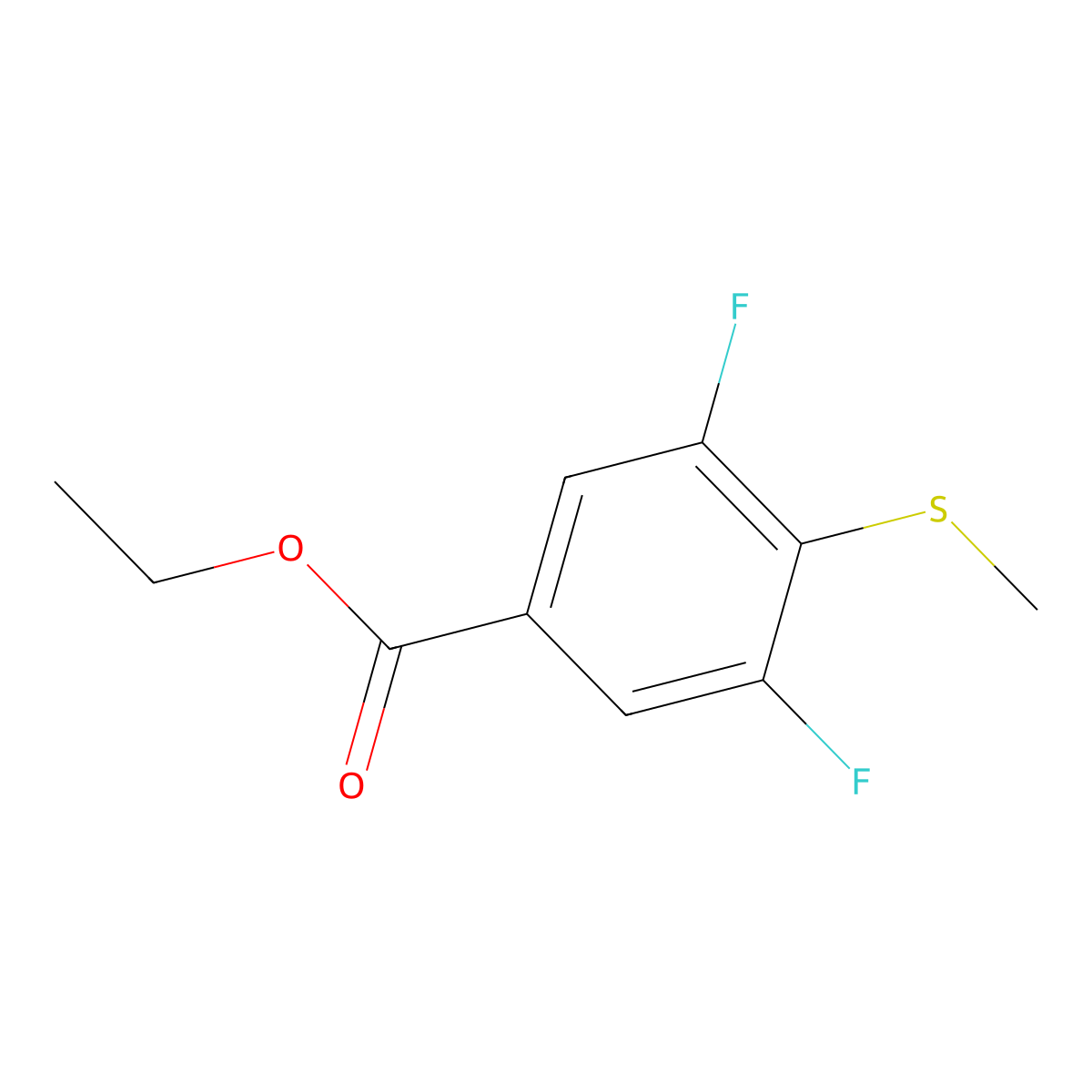Ethyl 3,5-difluoro-4-(methylthio)benzoate molecular structure, CAS 2118580-14-4