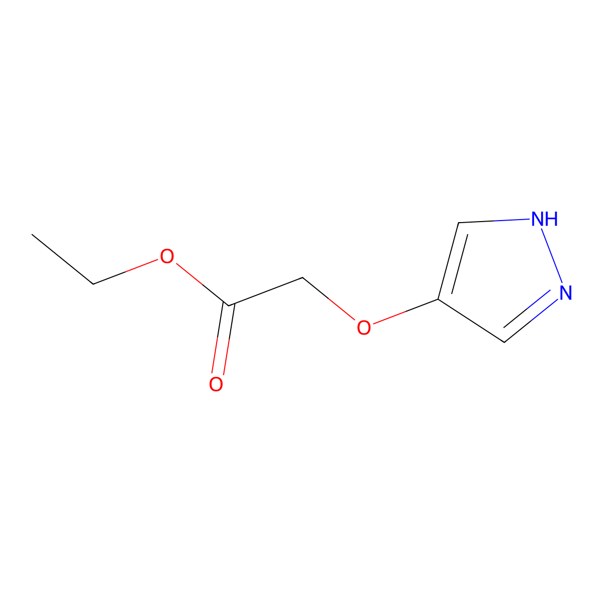 (1H-Pyrazol-4-yloxy)-acetic acid ethyl ester molecular structure, CAS 2118649-93-5