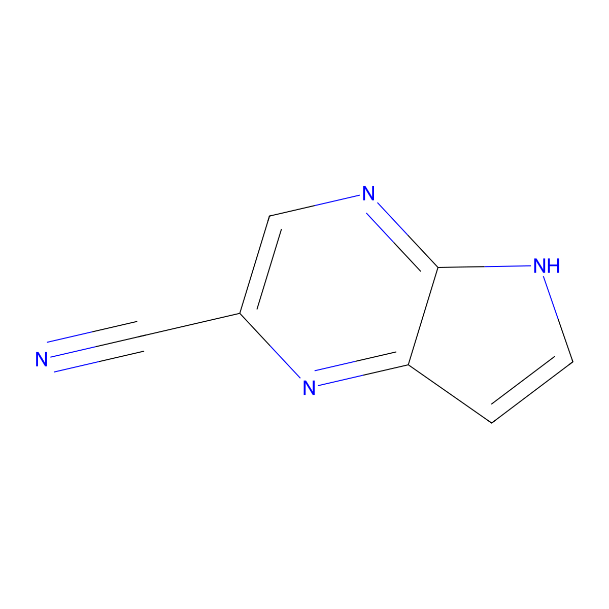 5H-pyrrolo[2,3-b]pyrazine-2-carbonitrile molecular structure, CAS 2118657-04-6
