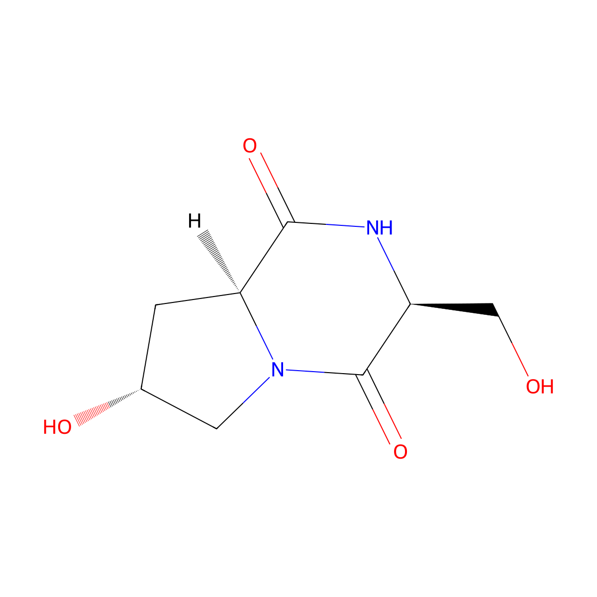Cyclo-trans-4-L-Hydroxyprolyl-L-serine molecular structure, CAS 211868-63-2