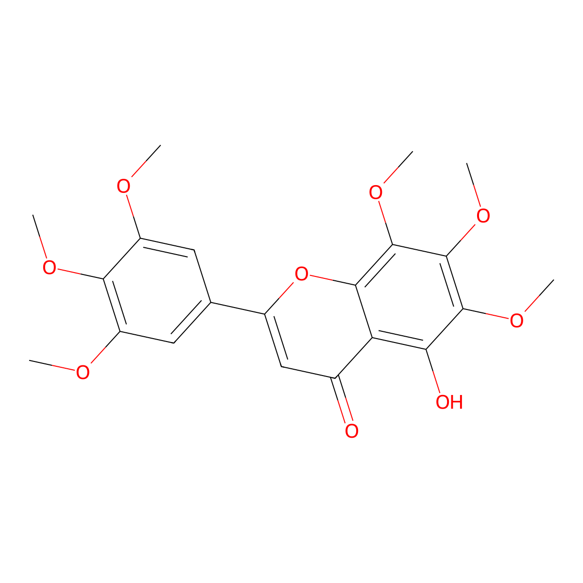 Gardenin A molecular structure, CAS 21187-73-5