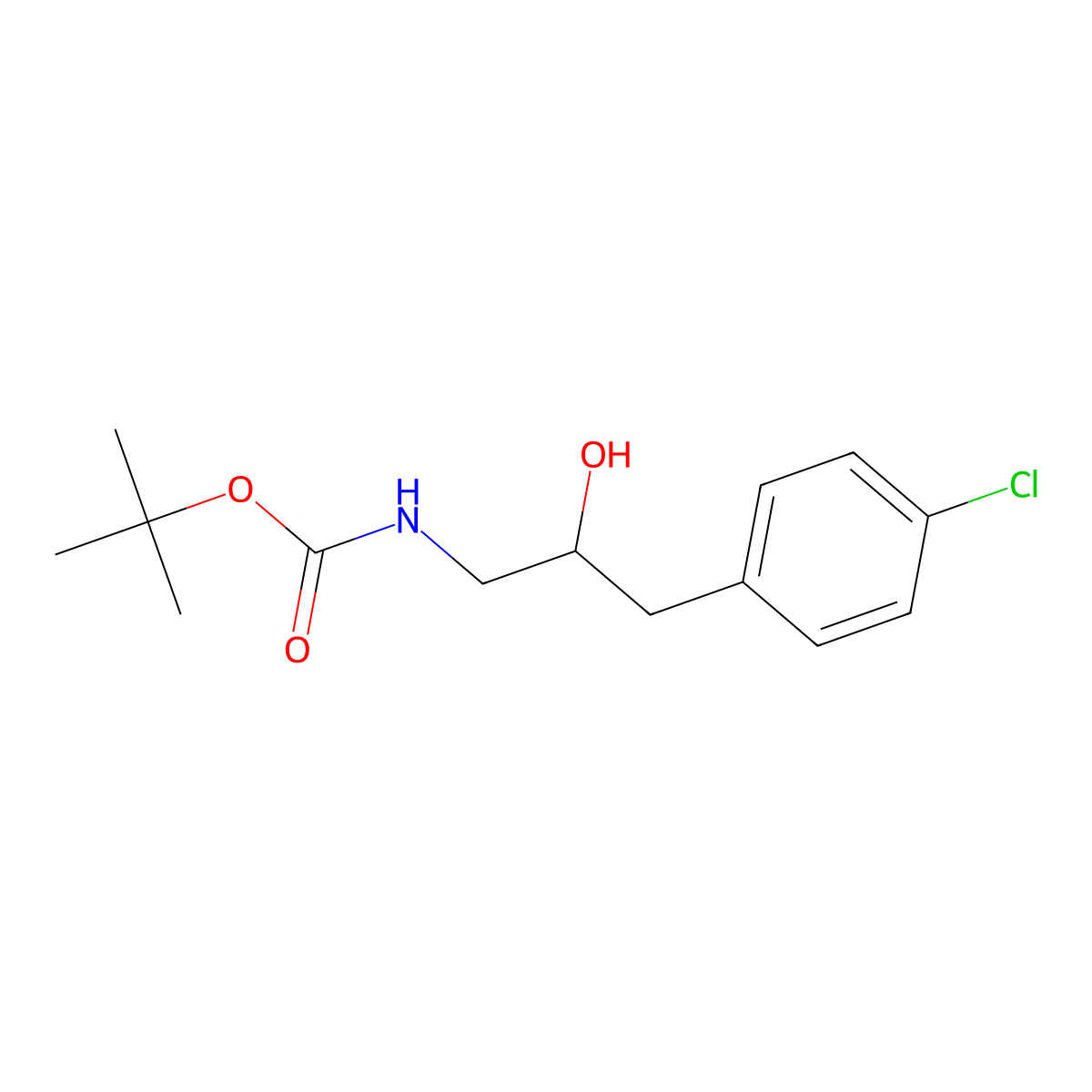 tert-butyl N-[3-(4-chlorophenyl)-2-hydroxypropyl]carbamate molecular structure, CAS 2118878-57-0
