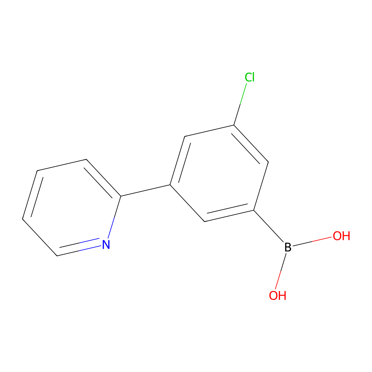 3-(Pyridin-2-yl)-5-chlorophenylboronic acid molecular structure, CAS 2118958-67-9