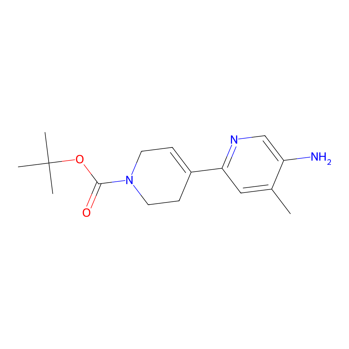 tert-butyl 5-amino-4-methyl-3',6'-dihydro-[2,4'-bipyridine]-1'(2'H)-carboxylate molecular structure, CAS 2119011-32-2