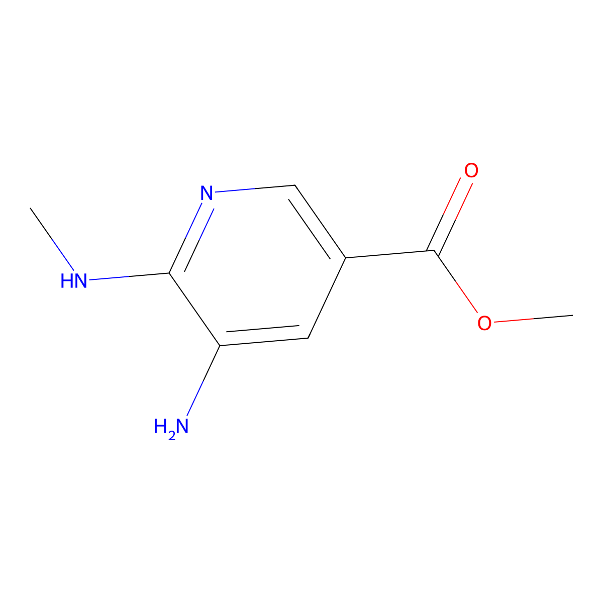 Methyl 5-amino-6-(methylamino)pyridine-3-carboxylate molecular structure, CAS 211915-53-6