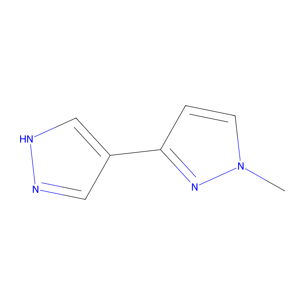 1-methyl-3-(1H-pyrazol-4-yl)-1H-pyrazole molecular structure, CAS 2119161-61-2