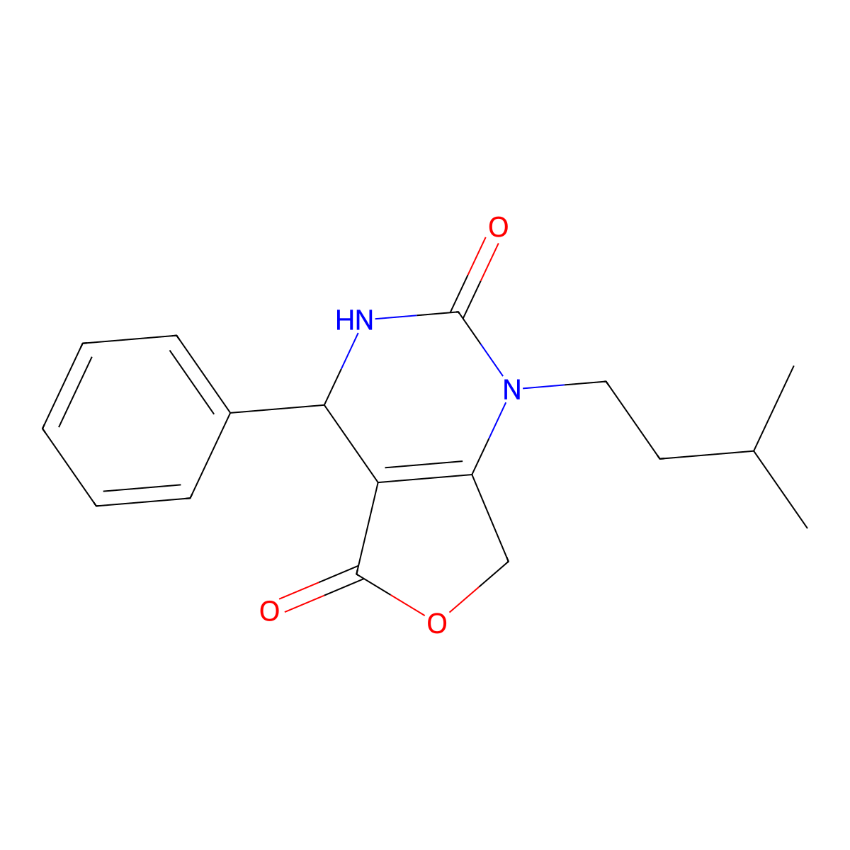1-(3-methylbutyl)-4-phenyl-4,7-dihydrofuro[3,4-d]pyrimidine-2,5(1H,3H)-dione molecular structure, CAS 2119223-91-3
