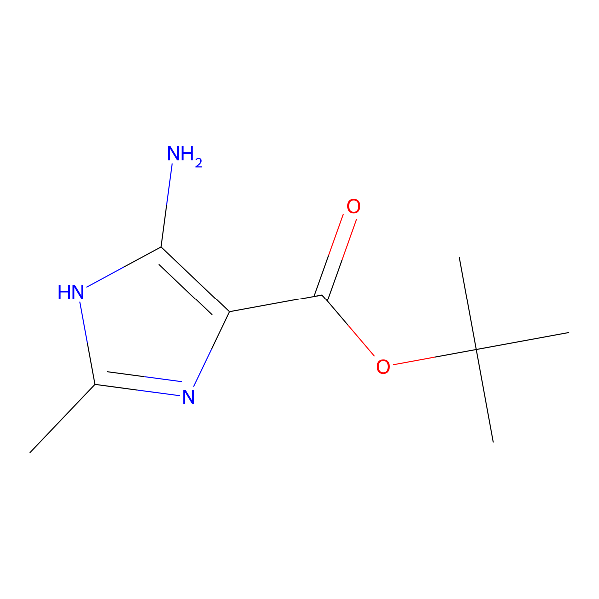 tert-butyl 4-amino-2-methyl-1H-imidazole-5-carboxylate molecular structure, CAS 211929-23-6