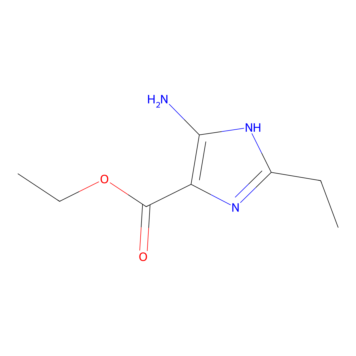 ethyl 5-amino-2-ethyl-1H-imidazole-4-carboxylate molecular structure, CAS 211929-24-7