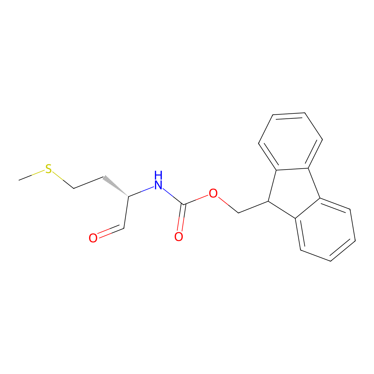 9H-fluoren-9-ylmethyl N-[(2S)-4-(methylsulfanyl)-1-oxobutan-2-yl]carbamate molecular structure, CAS 211929-83-8