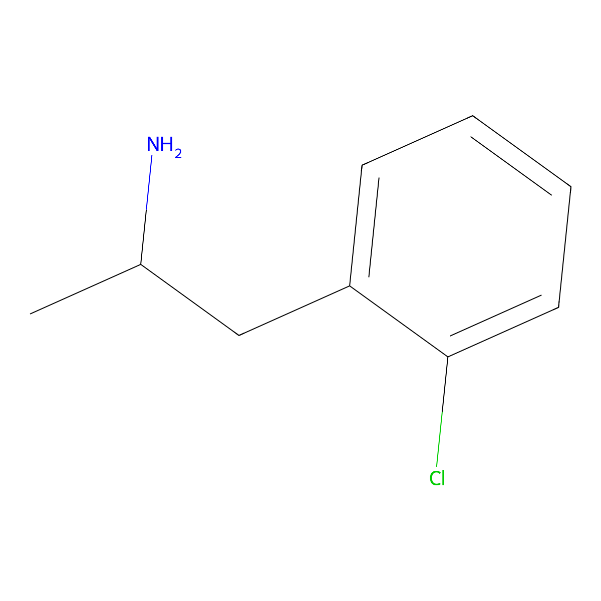 2-Chloroamphetamine molecular structure, CAS 21193-23-7