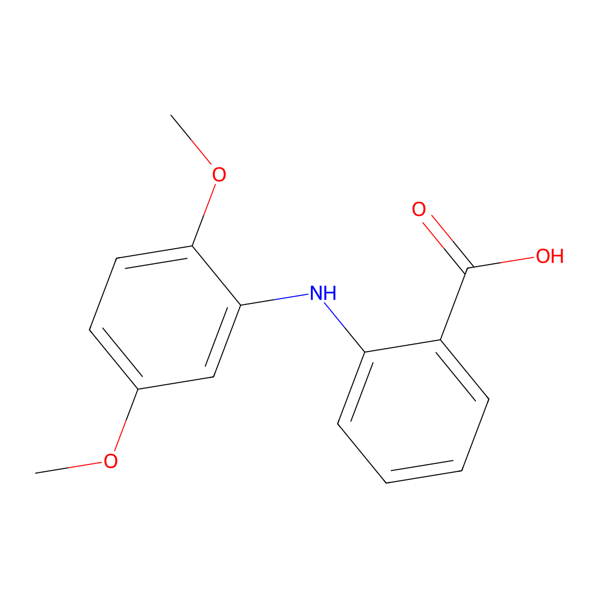 2-(2,5-Dimethoxyanilino)benzoic acid molecular structure, CAS 21193-37-3