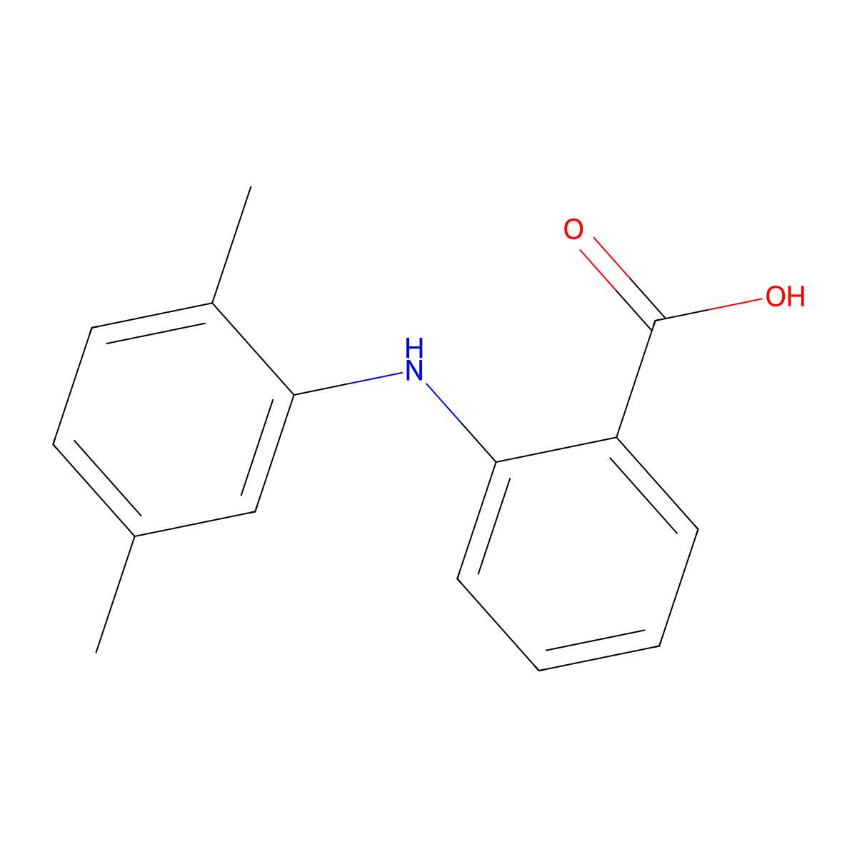 2-[(2,5-Dimethylphenyl)amino]benzoic acid molecular structure, CAS 21193-38-4