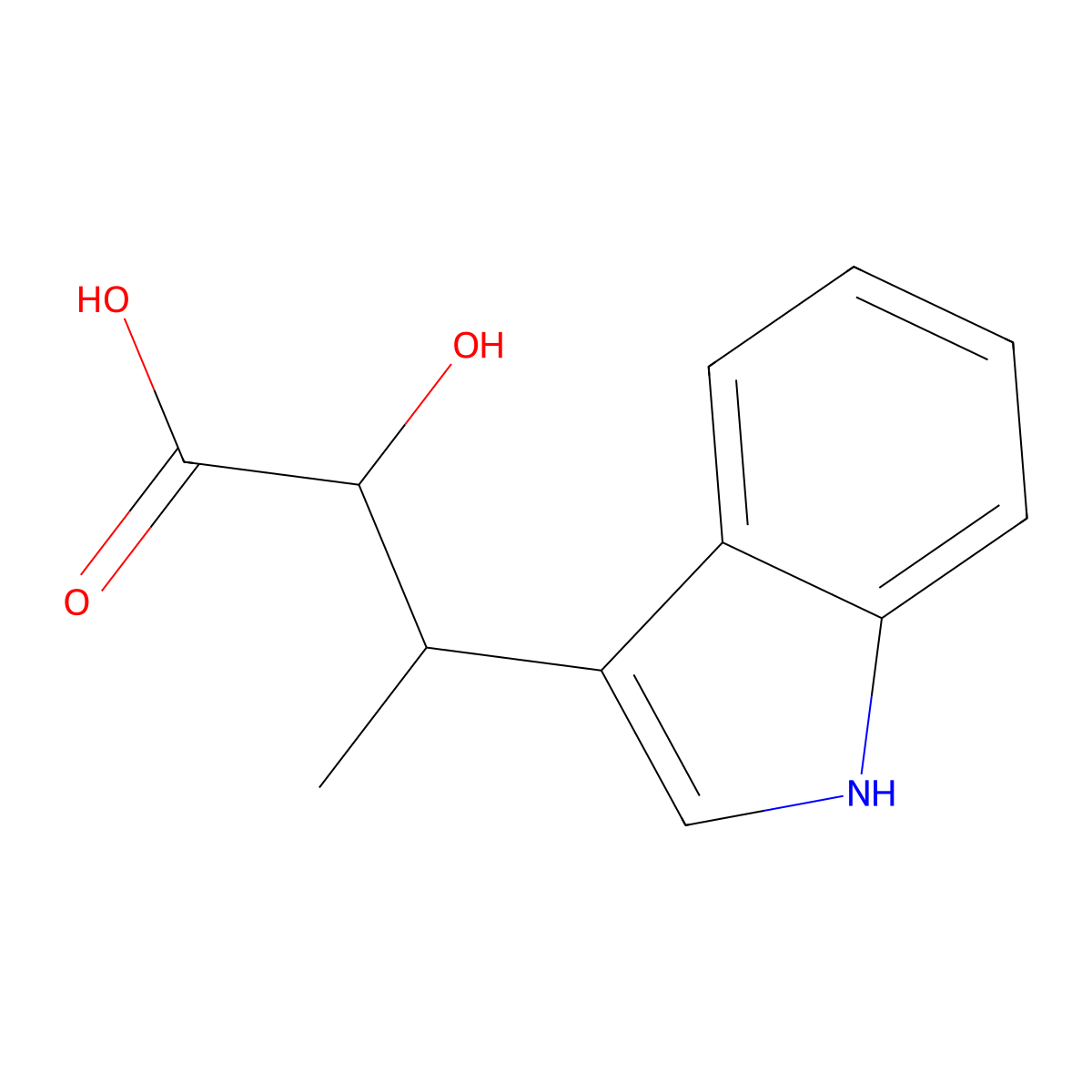 2-hydroxy-3-(1H-indol-3-yl)butanoic acid molecular structure, CAS 21193-78-2