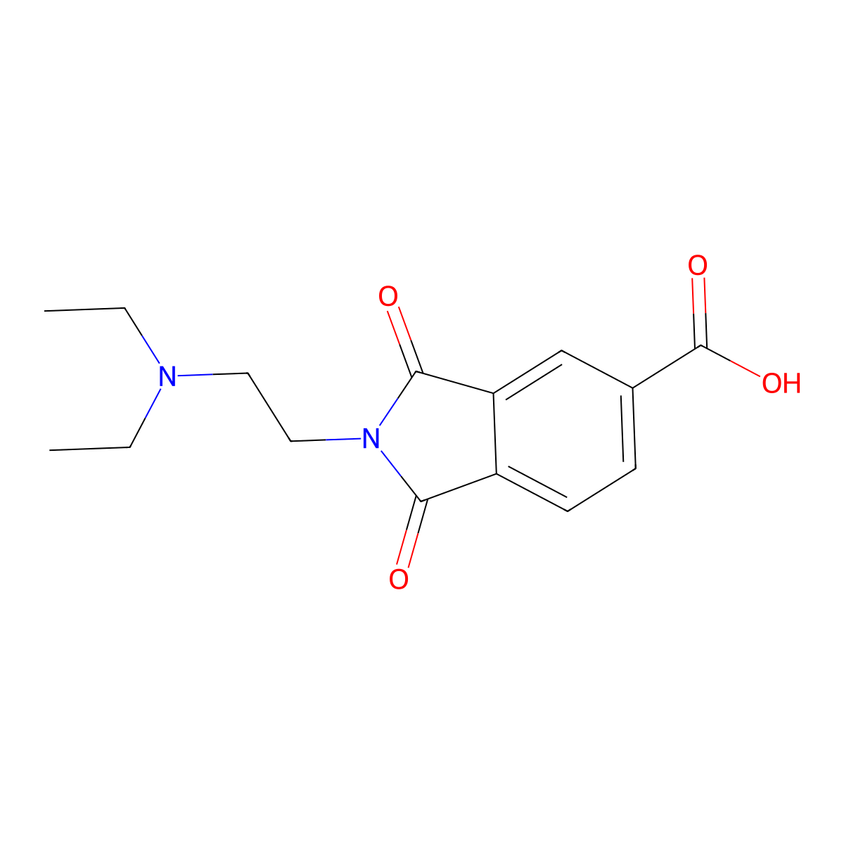 2-(2-(Diethylamino)ethyl)-1,3-dioxoisoindoline-5-carboxylic acid molecular structure, CAS 211932-33-1