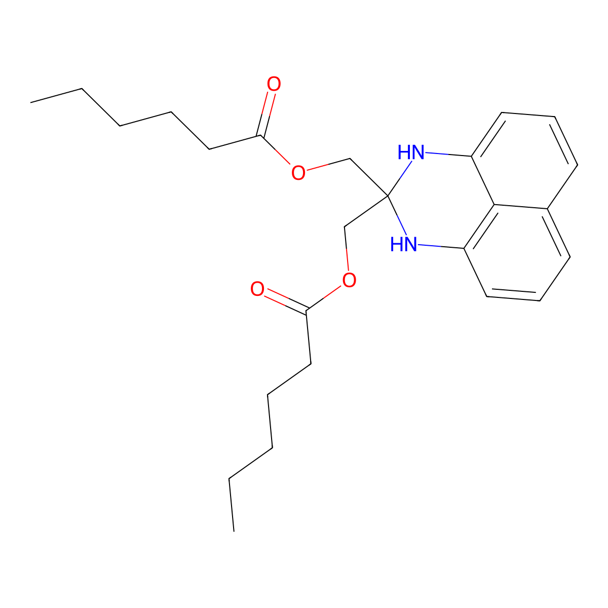 (2-(Hexanoyloxymethyl)-1,3-dihydroperimidin-2-yl)methyl hexanoate molecular structure, CAS 211933-17-4