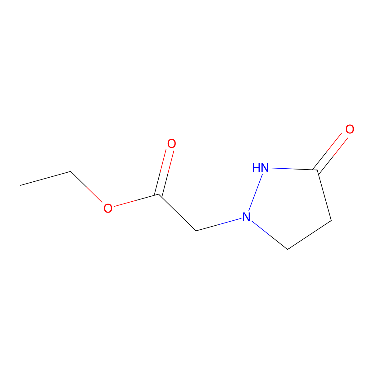 Ethyl 2-(3-oxopyrazolidin-1-yl)acetate molecular structure, CAS 2119342-87-7