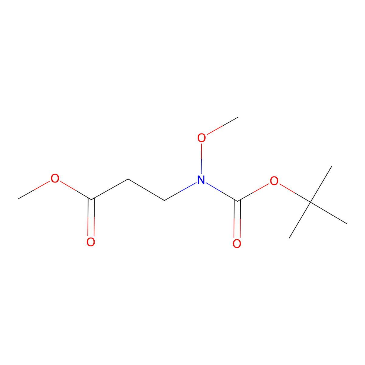 MEthyl 3-{[(tert-butoxy)carbonyl](methoxy)amino}propanoate molecular structure, CAS 2119365-45-4