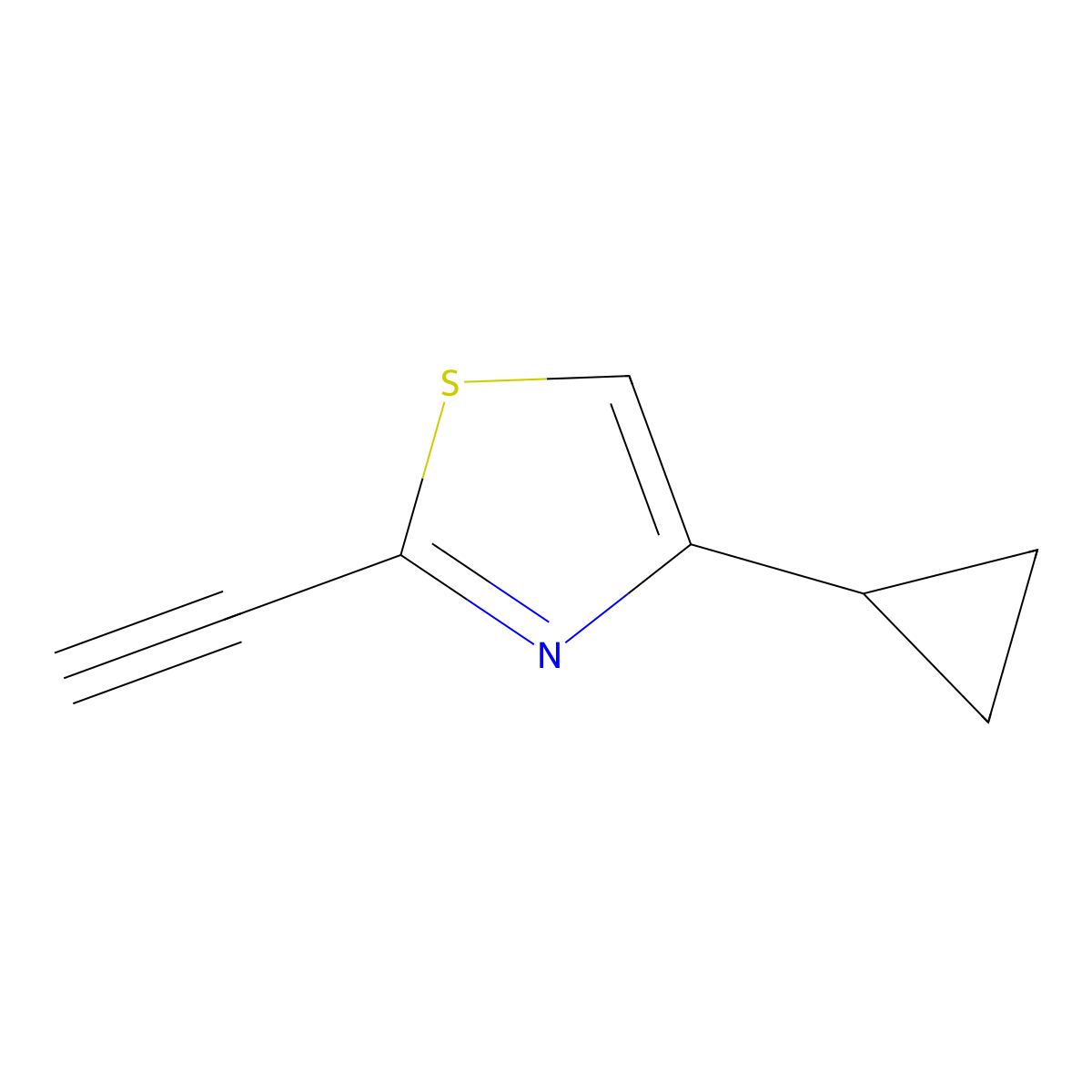 4-Cyclopropyl-2-ethynyl-1,3-thiazole molecular structure, CAS 211940-15-7