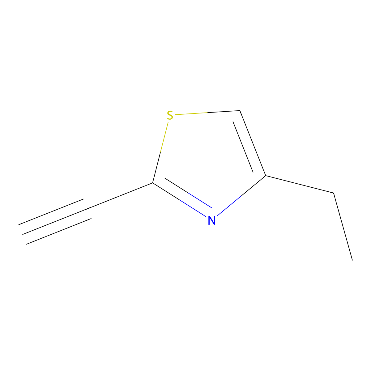 4-Ethyl-2-ethynyl-1,3-thiazole molecular structure, CAS 211940-27-1